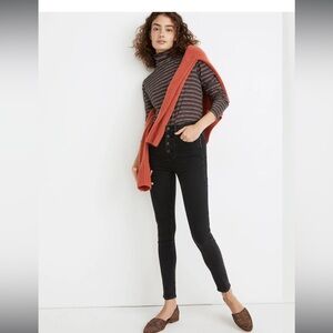 NWT Madewell 10” High-Rise Skinny Jeans Robert Wash Button Front Size 29